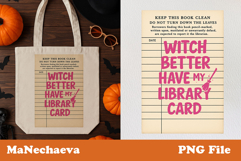 Halloween Library Card Sublimation | Witch Library Clipart Product Image 1
