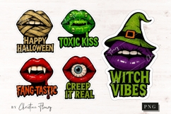 Funny Halloween Lips Sticker Bundle PNG Product Image 2