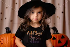 Halloween T Shirt Mockup, Little Girl Halloween Mockup, d1 Product Image 2