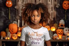 Halloween T Shirt Mockup, Little Girl Halloween Mockup, d11 Product Image 2