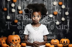 Halloween T Shirt Mockup, Little Girl Halloween Mockup, d13 Product Image 1