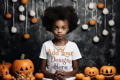 Halloween T Shirt Mockup, Little Girl Halloween Mockup, d13 Product Image 2