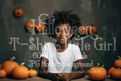 Halloween T Shirt Mockup, Little Girl Halloween Mockup, d16 Product Image 1