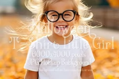 Halloween T Shirt Mockup, Little Girl Halloween Mockup, d18 Product Image 1