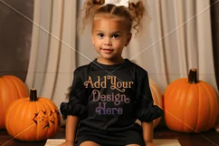 Halloween T Shirt Mockup, Little Girl Halloween Mockup, d20 Product Image 2