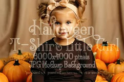 Halloween T Shirt Mockup, Little Girl Halloween Mockup, d21 Product Image 1