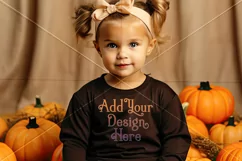 Halloween T Shirt Mockup, Little Girl Halloween Mockup, d21 Product Image 2