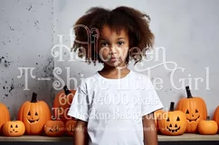 Halloween T Shirt Mockup, Little Girl Halloween Mockup, d22 Product Image 1