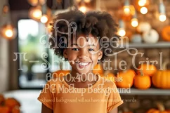 Halloween T Shirt Mockup, Little Girl Halloween Mockup, d23 Product Image 1