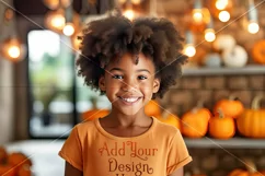 Halloween T Shirt Mockup, Little Girl Halloween Mockup, d23 Product Image 2