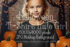Halloween T Shirt Mockup, Little Girl Halloween Mockup, d25 Product Image 1