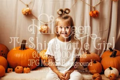 Halloween T Shirt Mockup, Little Girl Halloween Mockup, d4 Product Image 1