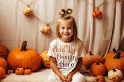 Halloween T Shirt Mockup, Little Girl Halloween Mockup, d4 Product Image 2