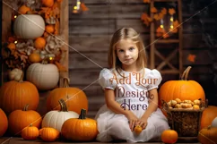 Halloween T Shirt Mockup, Little Girl Halloween Mockup, d5 Product Image 2