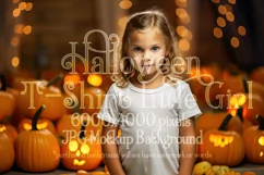 Halloween T Shirt Mockup, Little Girl Halloween Mockup, d6 Product Image 1