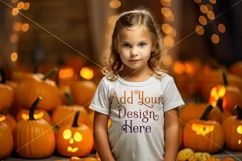 Halloween T Shirt Mockup, Little Girl Halloween Mockup, d6 Product Image 2