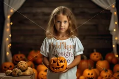 Halloween T Shirt Mockup, Little Girl Halloween Mockup, d7 Product Image 2