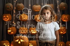 Halloween T Shirt Mockup, Little Girl Halloween Mockup, d8 Product Image 1