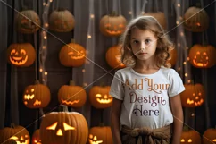 Halloween T Shirt Mockup, Little Girl Halloween Mockup, d8 Product Image 2