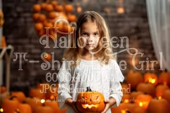 Halloween T Shirt Mockup, Little Girl Halloween Mockup, d9 Product Image 1