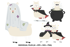 Cute spooky llama designs for crafting