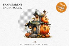 Halloween Magic Hut Pumpkin House Clipart Witch Fairy PNG Tale Image Watercolor Transparent Print illustration sublimation creepy printable digital watercolor Halloween Magic Hut Pumpkin House clipart, sublimation nursery, Creepy Witch, storefront