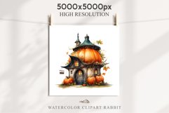 Halloween Magic Hut Pumpkin House Clipart Witch Fairy PNG Tale Image Watercolor Transparent Print illustration sublimation creepy printable digital watercolor Halloween Magic Hut Pumpkin House clipart, sublimation nursery, Creepy Witch, storefront