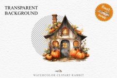 Halloween Magic Hut Pumpkin House Clipart Witch Fairy PNG Tale Image Watercolor Transparent Print illustration sublimation creepy printable digital watercolor Halloween Magic Hut Pumpkin House clipart, sublimation nursery, Creepy Witch, storefront