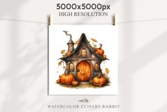 Halloween Magic Hut Pumpkin House Clipart Witch Fairy PNG Tale Image Watercolor Transparent Print illustration sublimation creepy printable digital watercolor Halloween Magic Hut Pumpkin House clipart, sublimation nursery, Creepy Witch, storefront