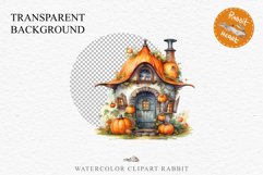 Halloween Magic Hut Pumpkin House Clipart Witch Fairy PNG Tale Image Watercolor Transparent Print illustration sublimation creepy printable digital watercolor Halloween Magic Hut Pumpkin House clipart, sublimation nursery, Creepy Witch, storefront