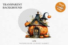 Halloween Magic Hut Pumpkin House Clipart Witch Fairy PNG Tale Image Watercolor Transparent Print illustration sublimation creepy printable digital watercolor Halloween Magic Hut Pumpkin House clipart, sublimation nursery, Creepy Witch, storefront
