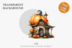 Halloween Magic Hut Pumpkin House Clipart Witch Fairy PNG Tale Image Watercolor Transparent Print illustration sublimation creepy printable digital watercolor Halloween Magic Hut Pumpkin House clipart, sublimation nursery, Creepy Witch, storefront