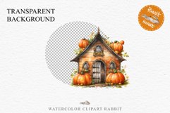Halloween Magic Hut Pumpkin House Clipart Witch Fairy PNG Tale Image Watercolor Transparent Print illustration sublimation creepy printable digital watercolor Halloween Magic Hut Pumpkin House clipart, sublimation nursery, Creepy Witch, storefront