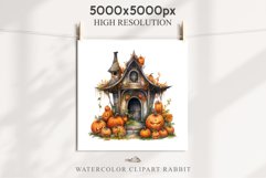 Halloween Magic Hut Pumpkin House Clipart Witch Fairy PNG Tale Image Watercolor Transparent Print illustration sublimation creepy printable digital watercolor Halloween Magic Hut Pumpkin House clipart, sublimation nursery, Creepy Witch, storefront