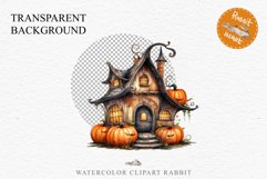 Halloween Magic Hut Pumpkin House Clipart Witch Fairy PNG Tale Image Watercolor Transparent Print illustration sublimation creepy printable digital watercolor Halloween Magic Hut Pumpkin House clipart, sublimation nursery, Creepy Witch, storefront