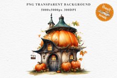 Halloween Magic Hut Pumpkin House Clipart Witch Fairy PNG Tale Image Watercolor Transparent Print illustration sublimation creepy printable digital watercolor Halloween Magic Hut Pumpkin House clipart, sublimation nursery, Creepy Witch, storefront