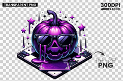 Halloween Purple Pumpkin Clipart PNG Sublimation Design Product Image 2
