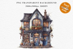 Halloween Magic Shop Storefront Clipart PNG Scrapbooking Art Tale Image Watercolor Transparent Print illustration sublimation creepy printable digital watercolor halloween bakery stand, Magic Shop clipart, sublimation nursery, Creepy Witch, storefront