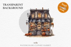 Halloween Magic Shop Storefront Clipart PNG Scrapbooking Art Tale Image Watercolor Transparent Print illustration sublimation creepy printable digital watercolor halloween bakery stand, Magic Shop clipart, sublimation nursery, Creepy Witch, storefront