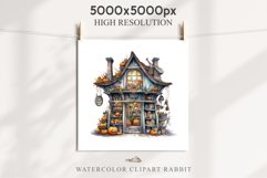 Halloween Magic Shop Storefront Clipart PNG Scrapbooking Art Tale Image Watercolor Transparent Print illustration sublimation creepy printable digital watercolor halloween bakery stand, Magic Shop clipart, sublimation nursery, Creepy Witch, storefront