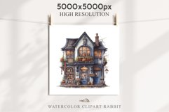 Halloween Magic Shop Storefront Clipart PNG Scrapbooking Art Tale Image Watercolor Transparent Print illustration sublimation creepy printable digital watercolor halloween bakery stand, Magic Shop clipart, sublimation nursery, Creepy Witch, storefront