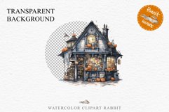 Halloween Magic Shop Storefront Clipart PNG Scrapbooking Art Tale Image Watercolor Transparent Print illustration sublimation creepy printable digital watercolor halloween bakery stand, Magic Shop clipart, sublimation nursery, Creepy Witch, storefront