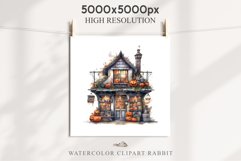 Halloween Magic Shop Storefront Clipart PNG Scrapbooking Art Tale Image Watercolor Transparent Print illustration sublimation creepy printable digital watercolor halloween bakery stand, Magic Shop clipart, sublimation nursery, Creepy Witch, storefront
