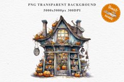 Halloween Magic Shop Storefront Clipart PNG Scrapbooking Art Tale Image Watercolor Transparent Print illustration sublimation creepy printable digital watercolor halloween bakery stand, Magic Shop clipart, sublimation nursery, Creepy Witch, storefront