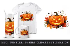 Halloween tumbler, mug wrap, clipart sublimation design Product Image 1