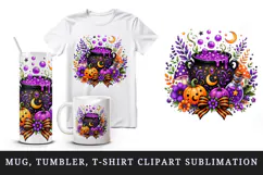 Halloween tumbler, mug wrap, clipart sublimation design Product Image 1