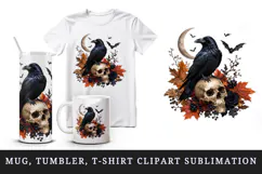 Halloween tumbler, mug wrap, clipart sublimation design Product Image 1