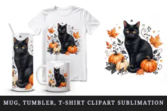 Halloween tumbler, mug wrap, clipart sublimation design Product Image 1