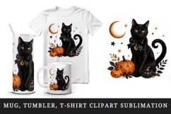 Halloween tumbler, mug wrap, clipart sublimation design Product Image 1