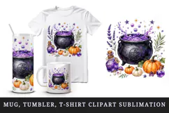 Halloween tumbler, mug wrap, clipart sublimation design Product Image 1